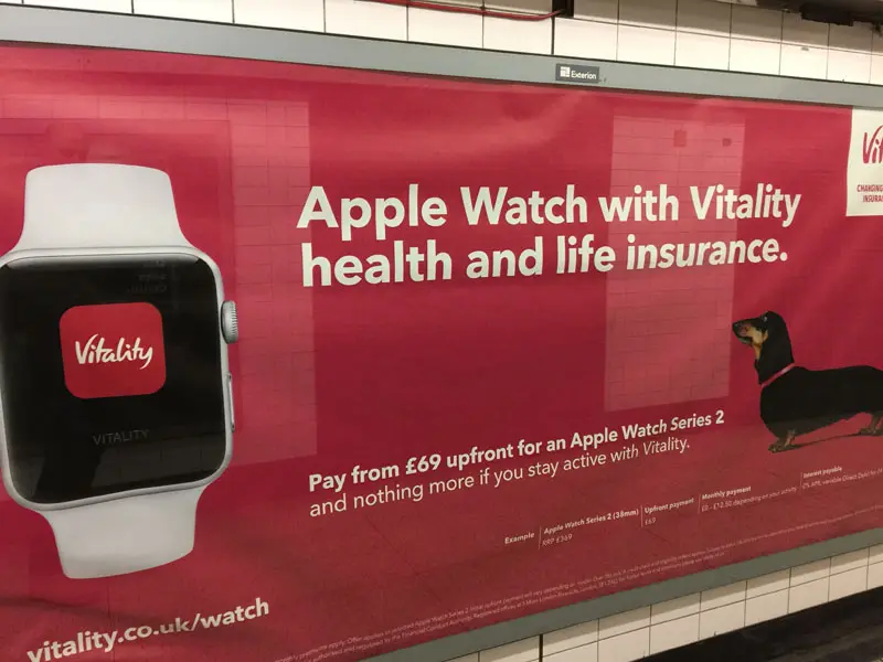 Illustration de notre publication "Vitality offre une Apple Watch à ses assurés pour surveiller leur activité : Big (Data) Brother"