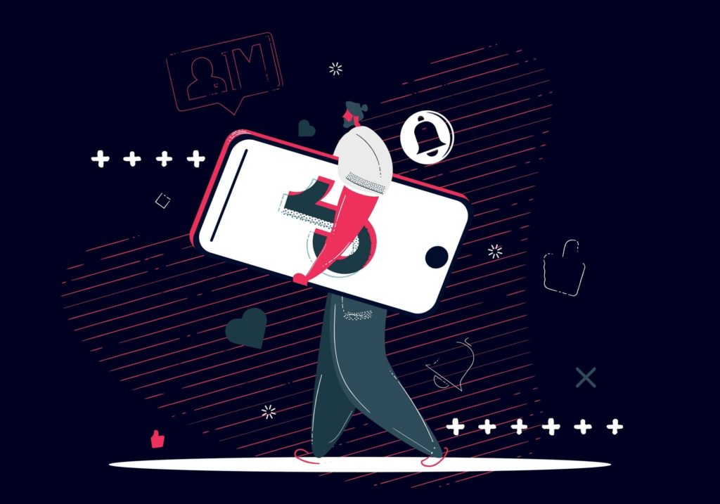 Illustrazione del nostro articolo "Come gli algoritmi (e Tiktok) influenzano la creazione di contenuti"