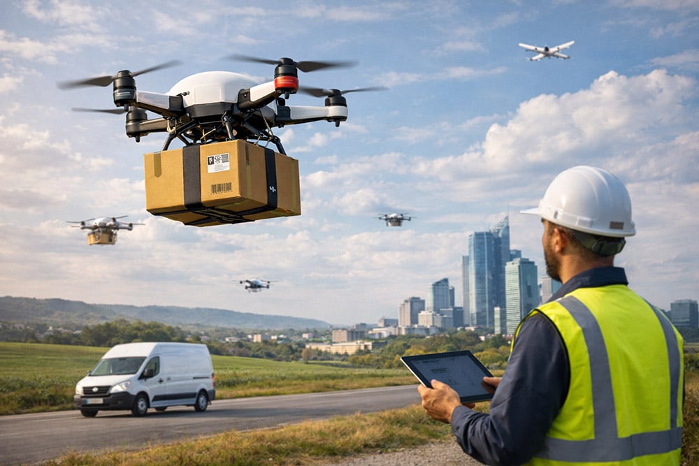 Illustration of our post "Drone Delivery: Market Status and Future Prospects"