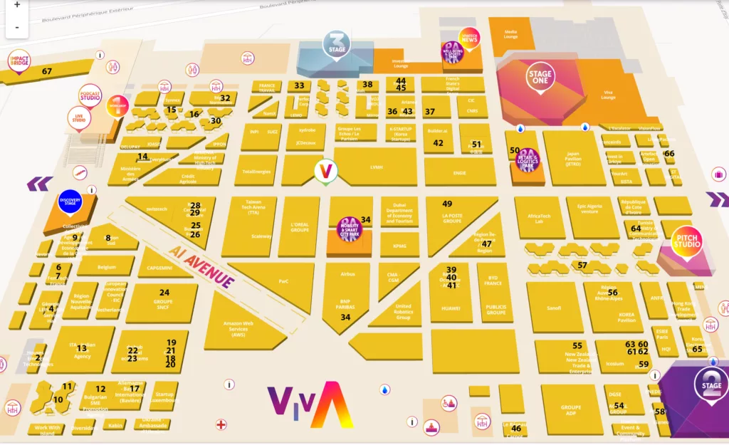 The map of Hall 1 at Vivatech 2024 conclusion