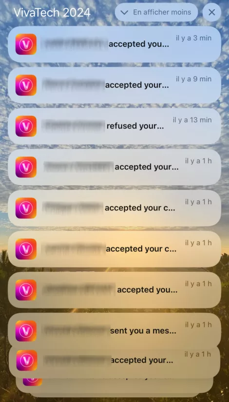 vivatech app : contact notifications