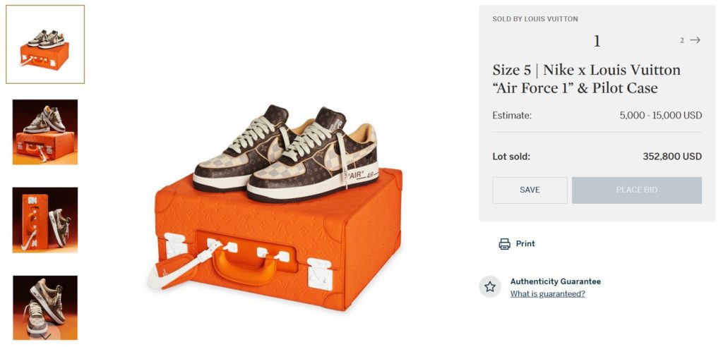 Illustrazione del nostro articolo "Vuitton x Nike Air Force 1 di Virgil Abloh: una vendita pazzesca da Sotheby’s"